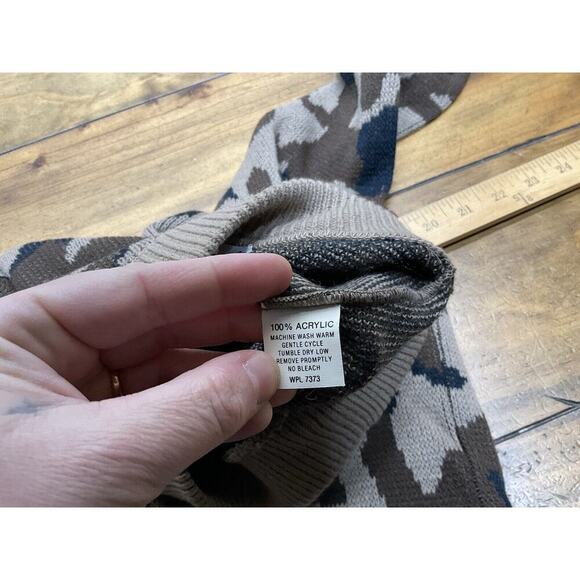 VINTAGE Bob Fratzke Winona Sweater Men’s Size Medium Brown Camo - Picture 7 of 9